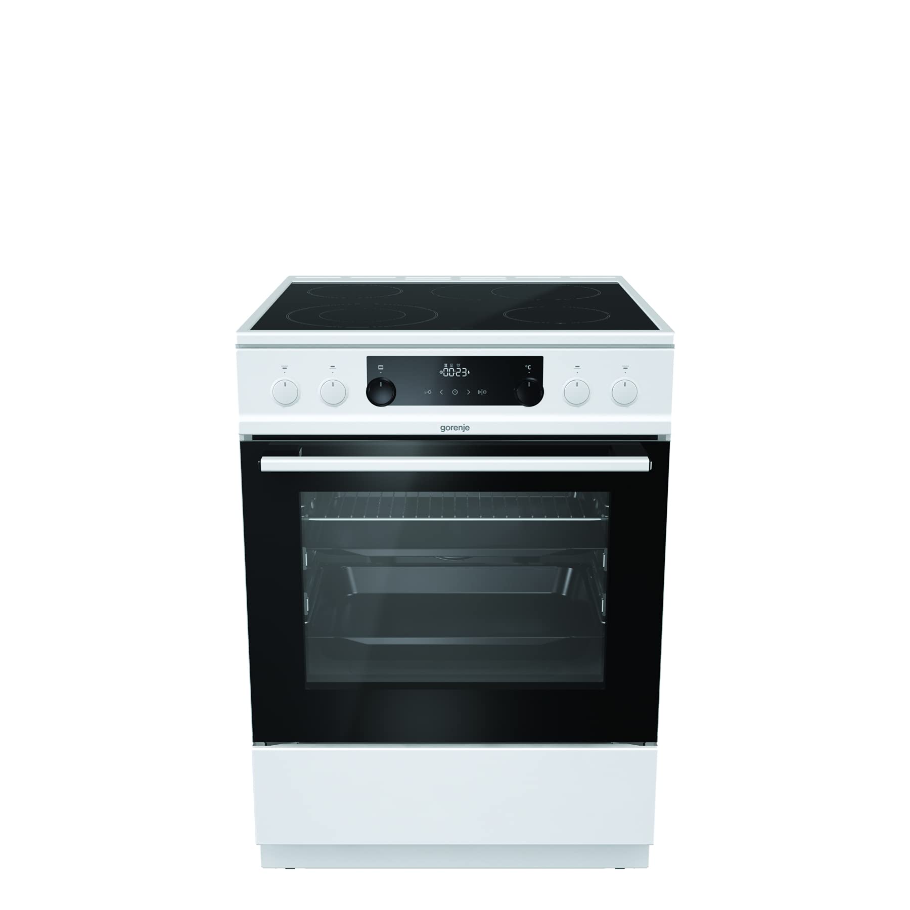 Gorenje ECS 6350 WPA Elektro-Standherd mit Glaskeramik-Kochfeld / 60 cm / 71 Liter / ExtraSteam / ChildLock / GentleClose / Versenkbare Knebel / AquaClean / PerfectGrill / Teleskopauszüge / weiß