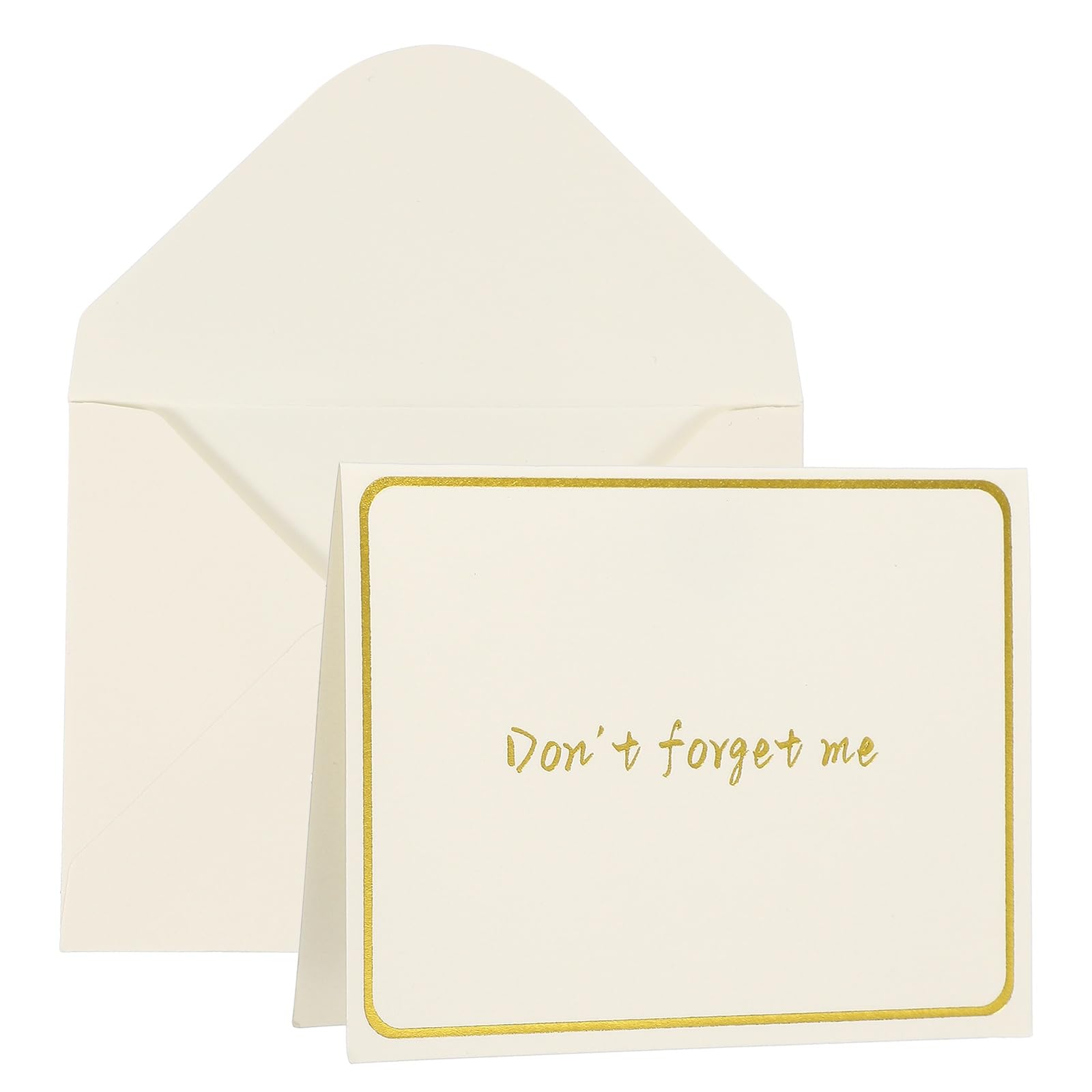 YOKIVE 3x4 Don't forget me Cards, 20 Pcs, White, Small Greeting Card Blank Cards and Envelopes Minimalist Gold Border for Friends Business Adult Men Woman Gift Party Wedding