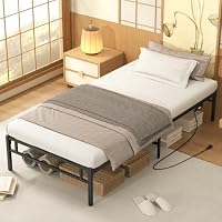 Amazon｜PRTONE ベッドフレーム シングル LEDライトとコンセント付き