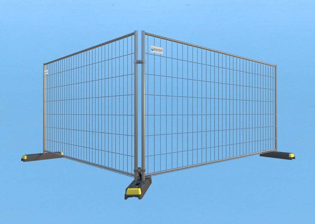 1 Stück Bauzaun Standard Element, aus vorverzinktem Stahl ca.16 kg – Abmessung:3,50 x 2,00 m Mobilzaun-Gartenzaun-Campingzaun