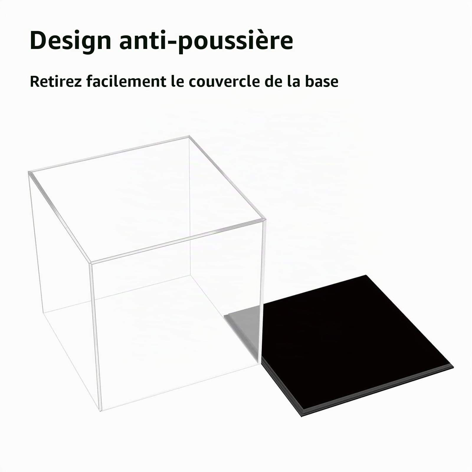 Cliselda Petite boîte carrée en Acrylique Transparent 10x10x10 cm
