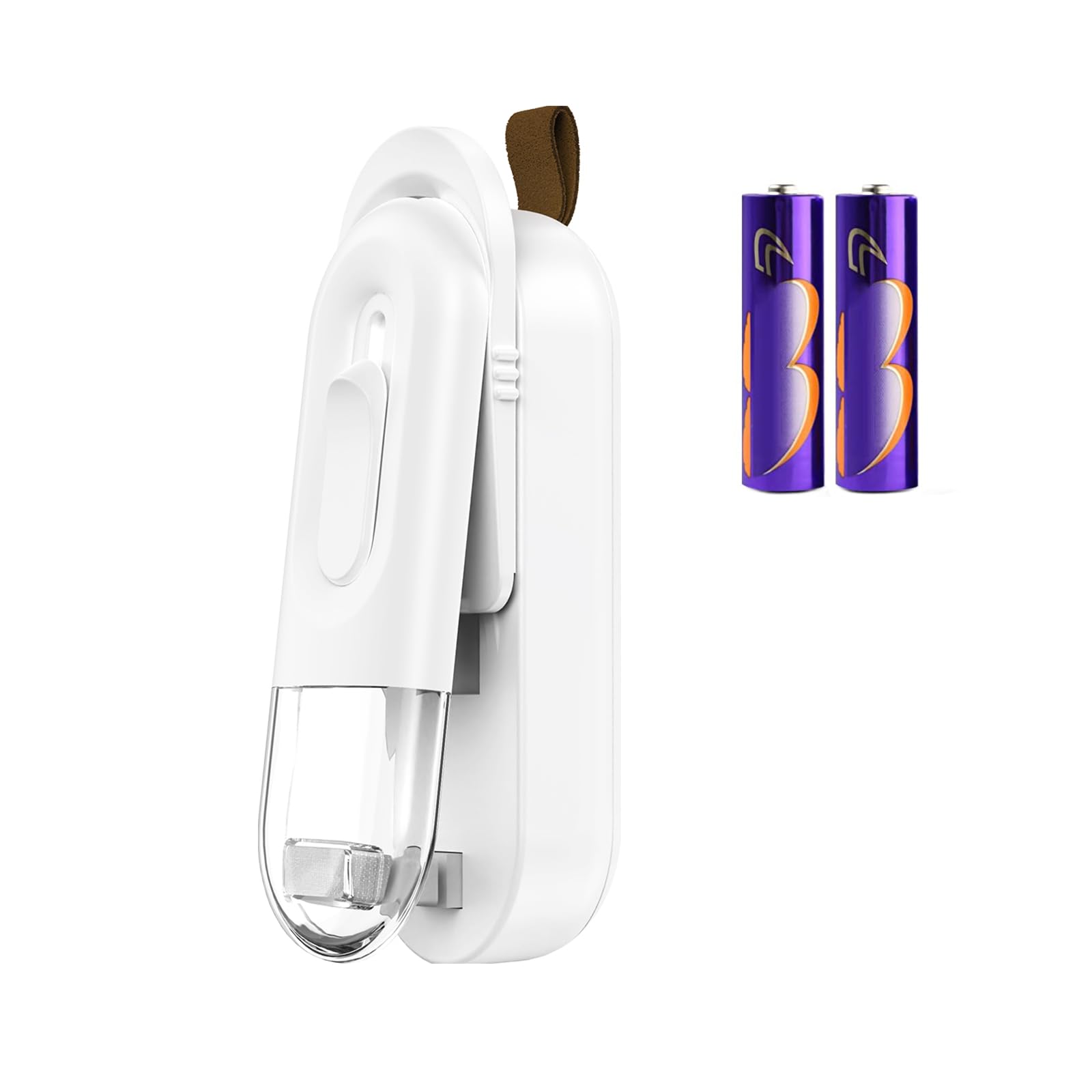 ORIA Mini Bag Sealer, 2 in 1 Handheld Sealer and Cutter, Portable Bag Heat Vacuum Sealer, Handy Bag Sealing Machine for Snack Fruits Foods Storage Fresh, Kitchen Gadget-White(2 AA Battery Included)