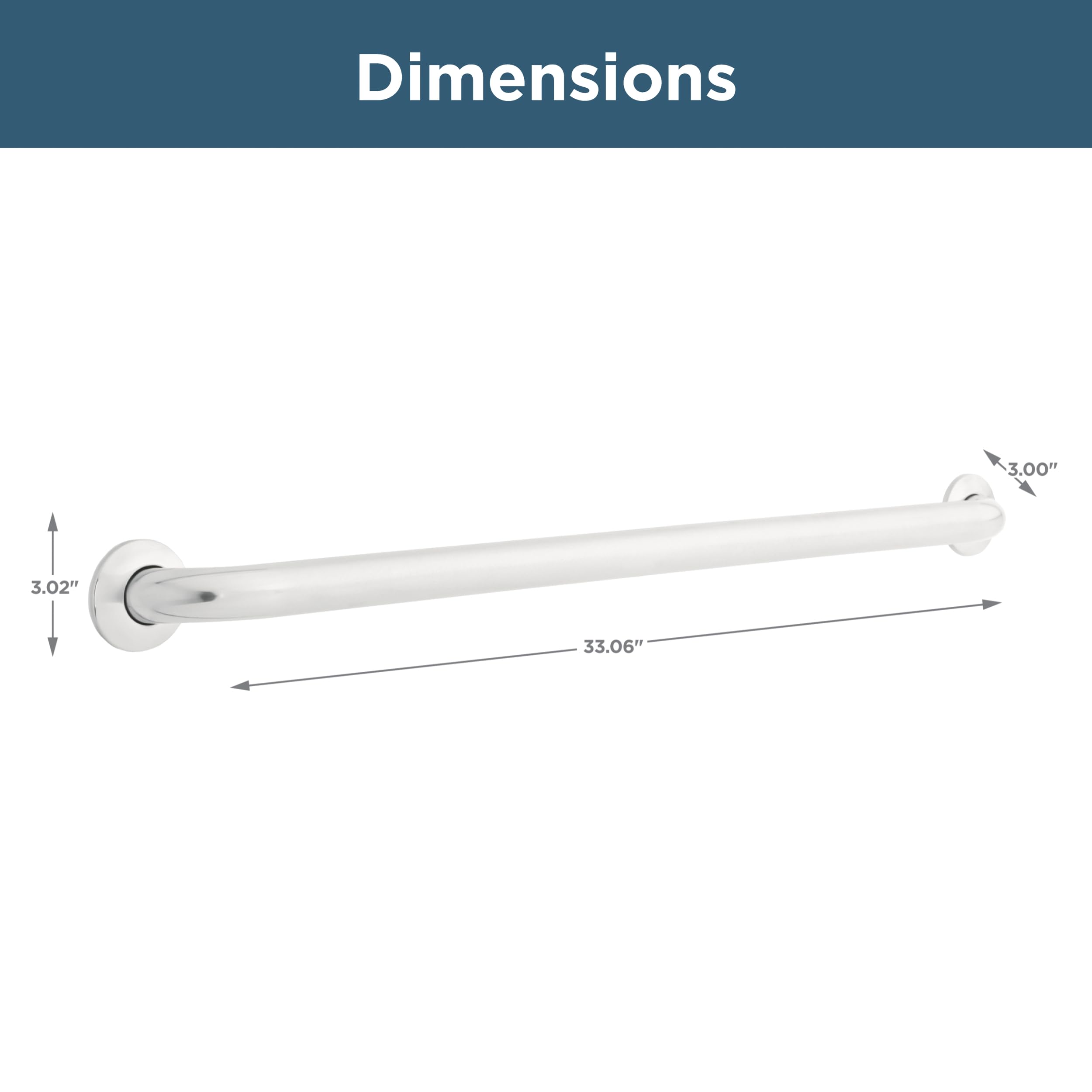 Franklin latón 5636 1 – 1/5,08 cm x 91,44 cm oculta soporte seguridad baño y ducha Grab Bar, acero inoxidable