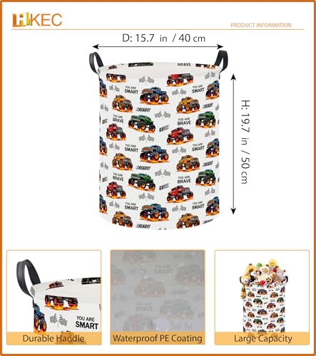 Image of 19.7 inch Laundry Basket,Dirty Clothes Hamper,Waterproof Storage Bin,Room Decor,Gift Baskets,Nursery Hamper(Flame Racing)
