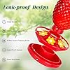 Fchstaer Glass Hummingbird Feeders for Outdoors Hanging Ant and Bee Proof 16OZ 1 Pack Red Pineapple Humming Bird Feeder with 6 Feeding Ports and Ant Moat Hummingbird Gifts for Women Garden Decor #5
