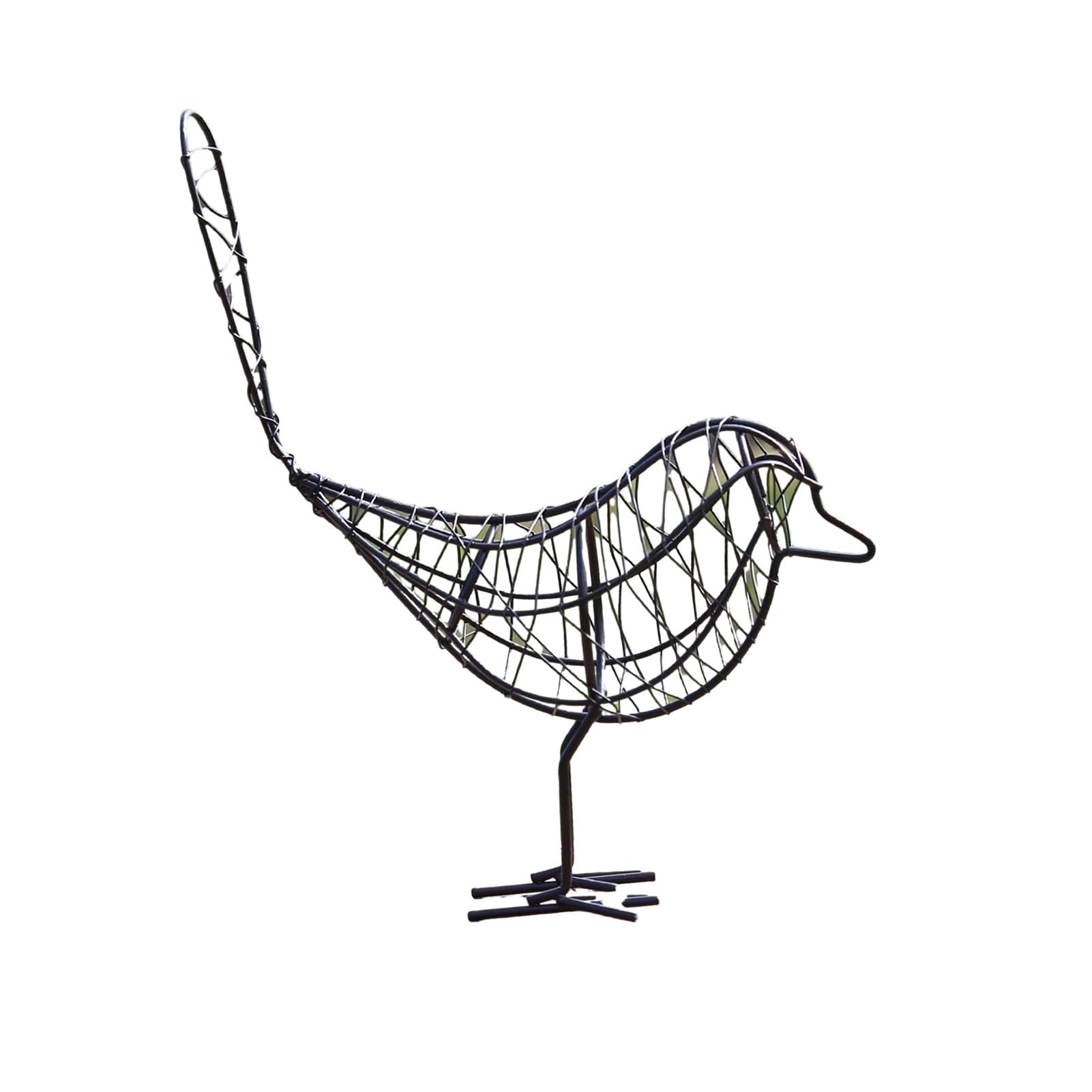 anwhriet Iron Wire Bird Figurine, Minimalist Hollow Metal Sculpture, Stable Rustproof Tabletop Decor for Desk, Bookshelf, Creative Home Decoration Gift Black