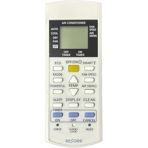 RESORB? RE 29K Compatible for panasonic AC Remote Original for Split and Window 1 | 1.5 | 2 Ton Air Conditioner (Match Buttons with Old Remote Before Placing Order)