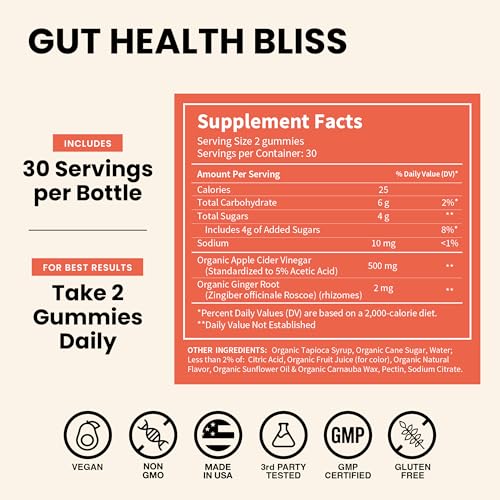 Image of WellPath Organic Apple Cider Vinegar Gummies with The Mother - USDA Organic ACV Gummies with Ginger | Gut Health, Immune Support + Body Cleanse | Apple Flavor | Vegan, Non-GMO, Made in USA, 60 Ct