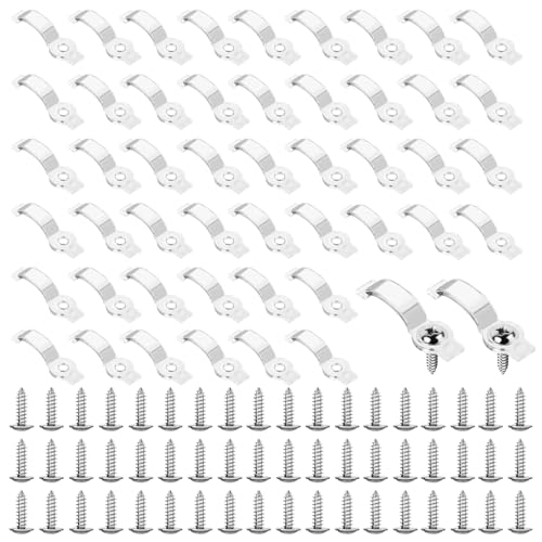 100 PcsClips de Fixation pour ruban led, Clips pour bande led 10mm et 12mm, support clips de fixation pour bande led, guirlandes lumineuses à tubes LED, avec...