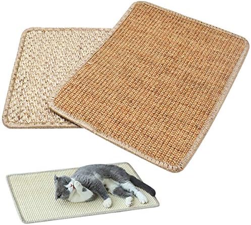 Tappetini Tiragraffi Per Gatti 2 Pezzi - Sisal Naturale 50x25 Cm Con Velcro E Adesivo
