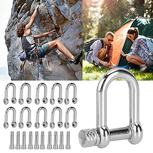 10 Pçs Aço Inoxidável Manilha Em Forma De U Liga De Zinco Bloqueio D Arco Manilha Para Paracord Puls