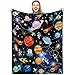 Kuscheldecke Weltraum Jungen Kinder, Weich Warm Flauschige Decke Weltraum Astronaut Flanell Fleecedecke, Pl&uuml;sch Kuscheldecke Rakete Planet Wohndecke &Uuml;berwurfdecke f&uuml;r Kleinkind Couch Sofa, 100x130 cm