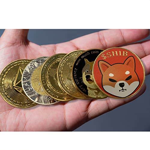 6 Pack Collectible Bitcoin Ethereum Dogecoin Shiba Litecoin Ripple Commemorative Coins, 3mm Limited Edition Cryptocurrency Coin BTC EHT DOGE SHIB XRP LTC Physical Tokens for Gift with Protective Case - Image 7