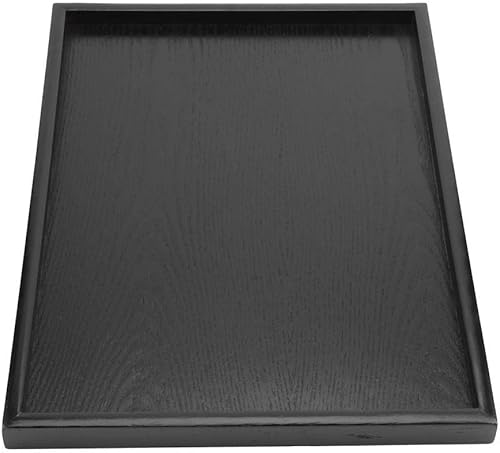 Fdit Rectángulo Forma Madera Sólida Té Café Snack Comida Comida Bandeja Bandeja Plato Hogar Hotel Restaurante Bandejas (14.2 x 10.6 in)