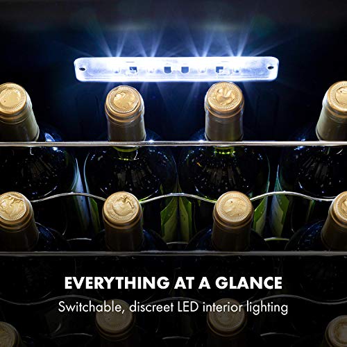 Klarstein Shiraz Uno - Wine Refrigerator, Temperatures: 5-18 ° C, Energy Efficiency Class A, 42 dB, Soft-Touch Control Panel, 4 Shelves, Space for 20 Bottles of Wine, - Image 8