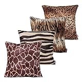 Queenie® - 4 Pcs Faux Fur Throw Pillow Covers Cushion Cover for Sofa Pillow Case Available in 5 Colo