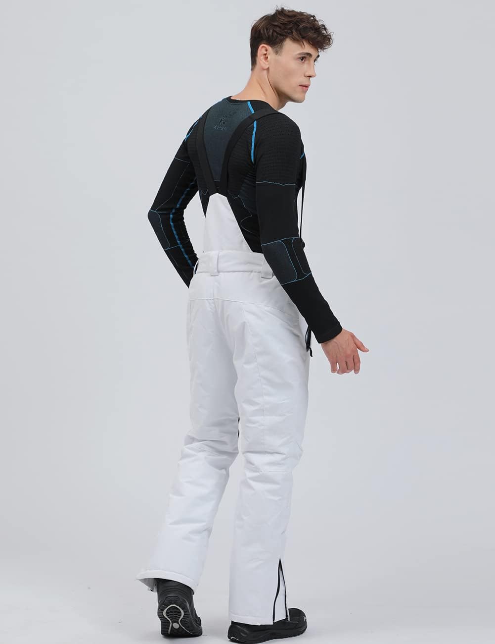 YEEFINE Men's Waterproof Snow Ski Pants Insulated Warm Winter Outdoor Snowboard Bibs with Suspenders - Image 4