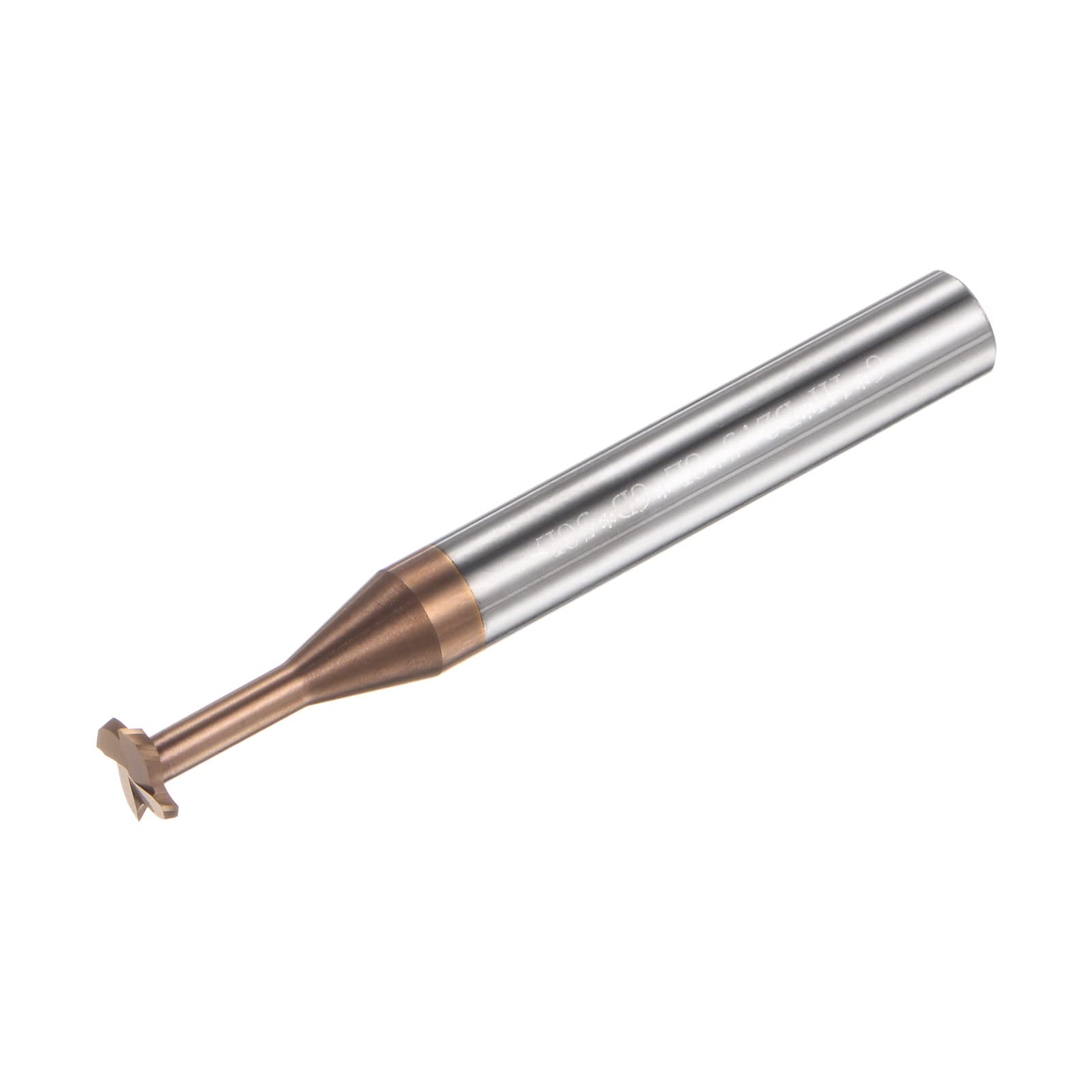 sourcing map T Schlitz Schaftfräser Fräser 6mm Schnitt 1mm Tiefe 6mm Schaft Solid Hartmetall Titan Beschichtet 4 Flöten für Edelstahl Legierung