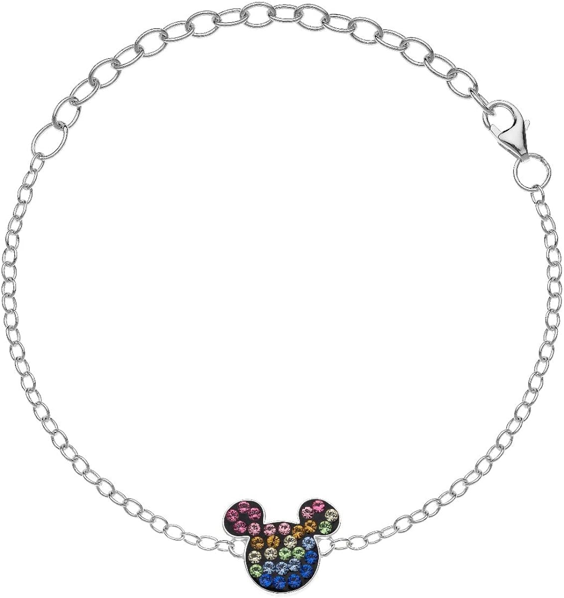 Disney Mickey und Minnie Maus Armband fur für Damen aus Sterling Silber, 14+3 cm