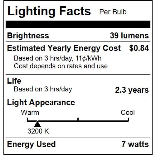 Sunlite 40342 Incandescent Petite Flame Tip Chandelier Light Bulb, 7 Watts, Candelabra Base (E12), Dimmable, For Chandeliers, Sconces, Fixtures, 24 Count #TOP6