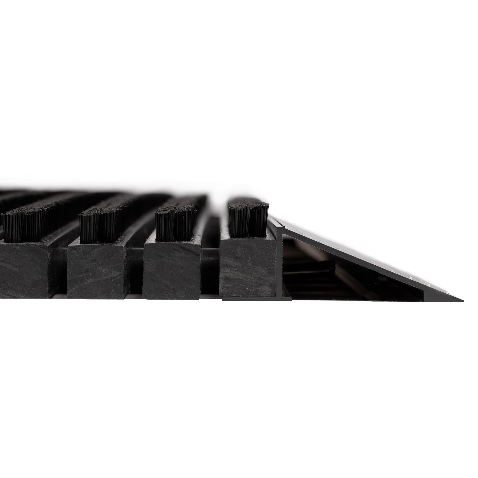 etm Fussabtreter Aussenbereich Alu -Verschiedene Modelle - rostfrei & wetterfest - Haustür Fußabtreter (Power Brush -schwarz mit PVC Rahmen, 60 x 90 cm)