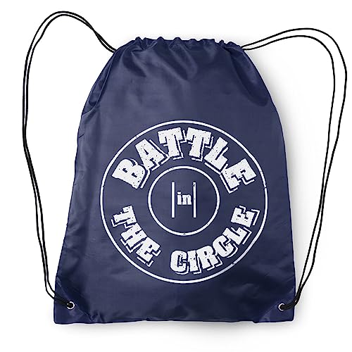 ChalkTalkSPORTS Wrestling Battle In Circle Drawstring Bag | Navy Sports Bag2