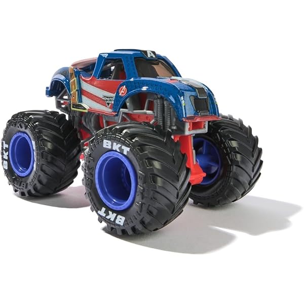Monster Jam, Marvel Official Captain America vs Winter Soldier Die-Cast Monster Trucks, 1:64 Scale, Kids Toys for Boys and Girls Ages 3 and up by Monster Jam - Used condition - Image 2