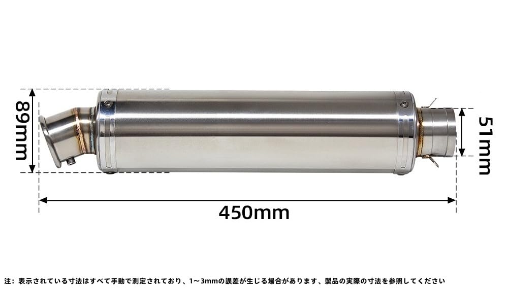Amazon | Willthinleye Φ50.8mm GP バイクサイレンサー スリップオン