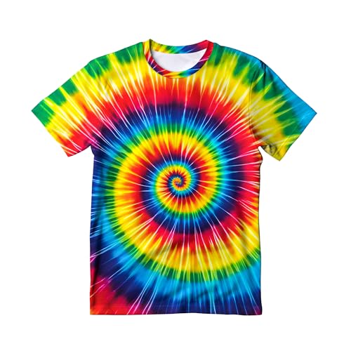 Image of Kids Tie Dye T-Shirt,Children Hippies Senior Tie Dye Tee Tshirt for Boys Girls