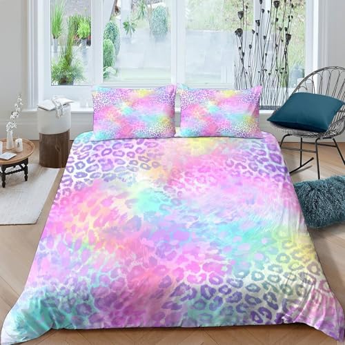 Parure de lit motif léopard en microfibre douce 135x200