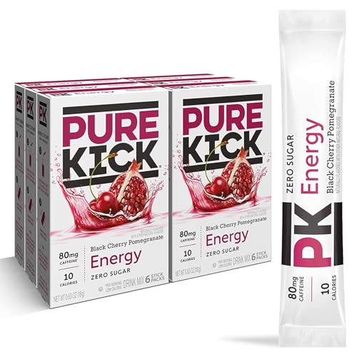 Pure Kick Energy Singles To Go Drink Mix, Black Cherry Pomegranate, 6 Boxes, 6 Packets Per Box (36 Single Servings) image 2