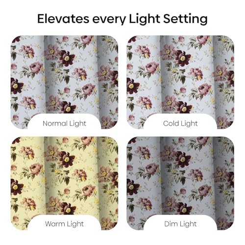 Image of haus & kinder Digital Printed Cotton Door Curtain 7 Feet Long Pack of 2 Door Curtains, 7 Feet Curtain for Door (Vintage Blossom, Multicolor 130x213 CM)