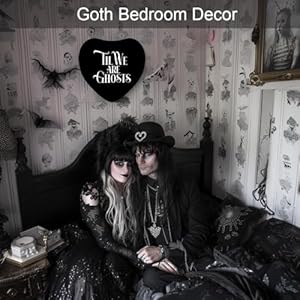 05 thick solid wooden black heart shaped gothic home decor aesthetic til we are ghosts sign for goth wall decor horror room  urban country home decor