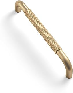 Goo-Ki 6 Pack 5 Inch Champagne Bronze Knurled Cabinet Pulls - Modern Diamond Grip Handles Kithcen Drawer Hardware with Crosshatch Knurling