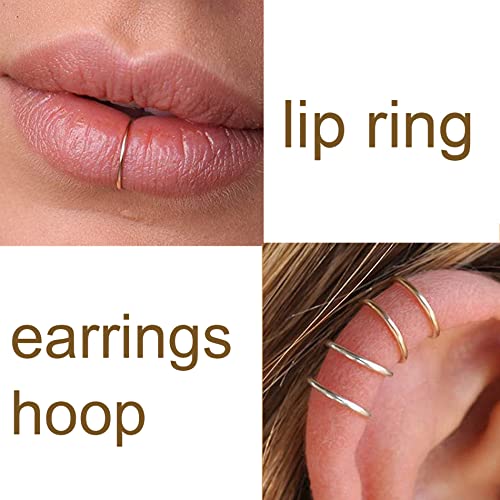 Longita Fake Nose Ring Gold Fake Gold Nose Rings Hoop Faux Nose Rings for Women Clip On Nose Ring non Piercing Fake Earring Hoop Fake Lip Ring Fake Nose Stud by Longita - Used condition - Image 2