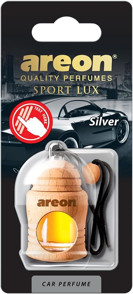 AREON Fresco New Sport - LUX Silver, CAR AIR FRESHENER, Room FRESHNER-Long Lasting Fragrance, AIR FRESHENER for Office and Home