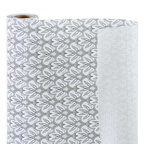 Modmate Shelf Liner,Grip Kitchen Drawer Liners, 18 Inch X 24 Ft Design Cabinet Liners For Shelves, Easy To Install Non Adhesive Bathroom Drawer Liner,Non Slip Pantry Shelf Liners (Grey Floral) #TOP18