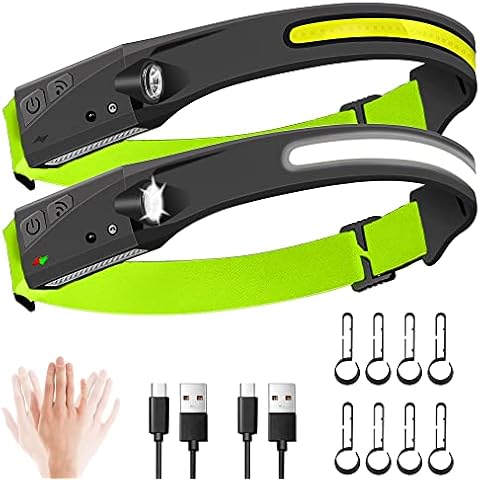 KAERMO 2 Rechargeable Headlamps, LED Headlamp Flashlight Cover
