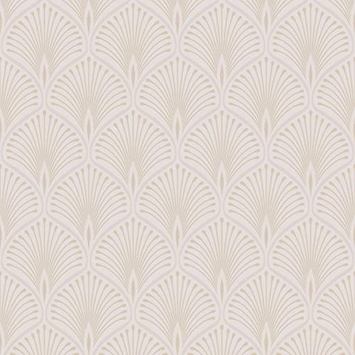 Layla Art Déco Papier Peint Blanc GranDeco GV3101 métallique