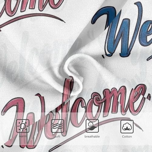 Toddlers Underwear Floral 2t Cotton Girl Panties Cute Animal Kids Undies Briefs Elegant Calligraphy Welcome White3