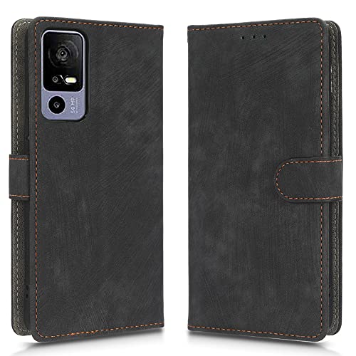XINNI Carcasa para TCL 40R 5G Funda, PU/TPU RFID Protect Cuero Magnético Estuche Flip Caso, Negro