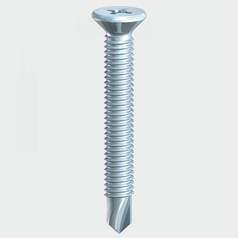 TIMco 154Z BZP PVC Countersunk Self-Drilling Screw 4 x 32 - Zinc (Box of 1000) — image 1