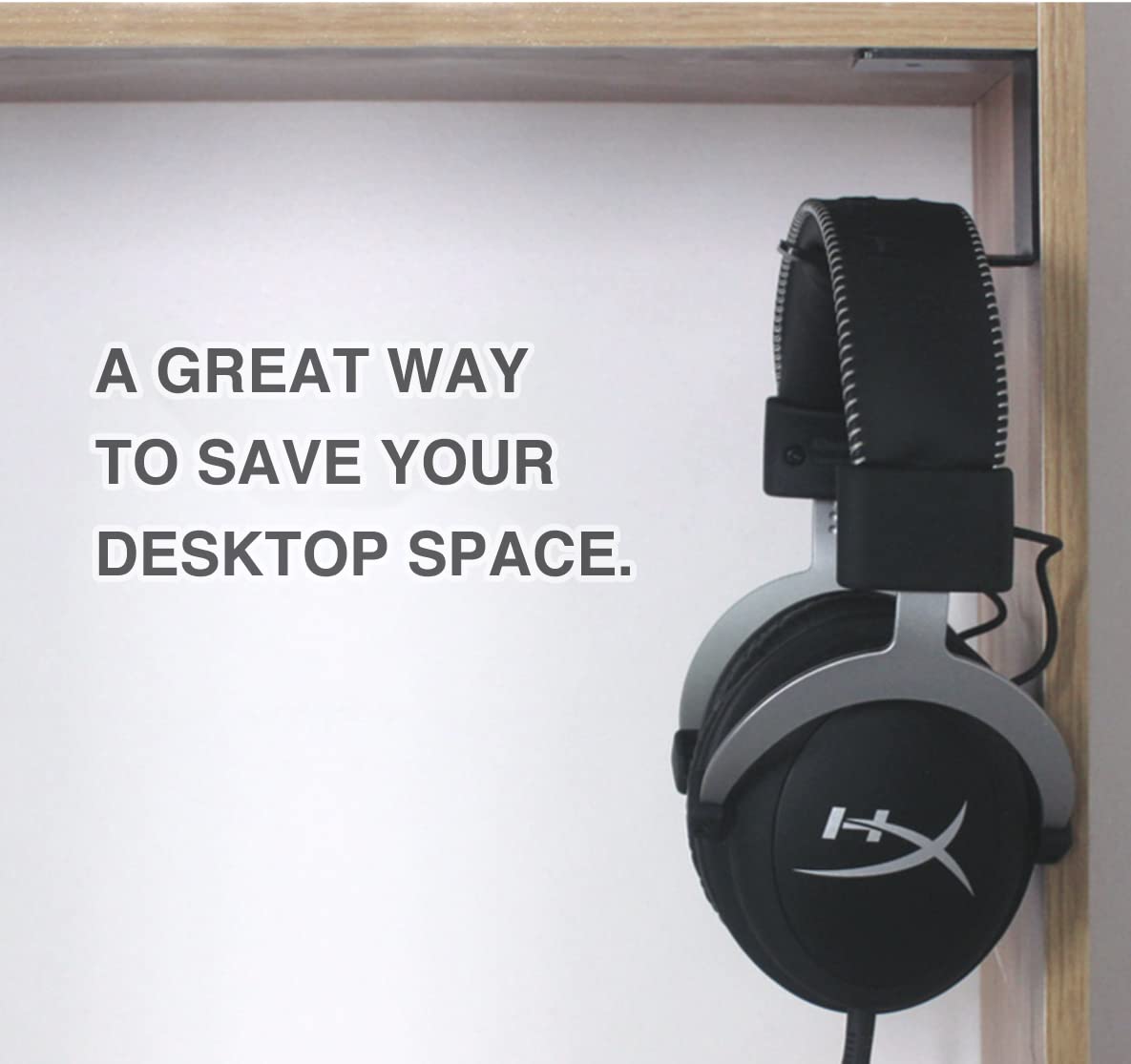 Mt.Jun Aluminum Under-Desk Headphone Hook, with Strong Adhesive VHB Tape, Holds 5 lbs (Black)