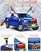 Christmas Reindeer Antlers Car Decoration Kit with LED Warm White Lights, Vehicle Christmas Car Kit with Jingle Bells Rudolph Reindeer and Nose, Tail for The Trunk