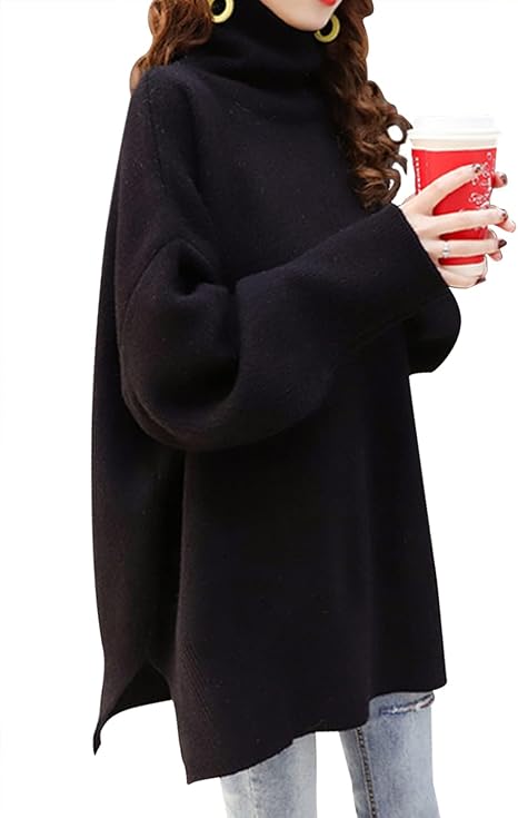 Amazon Noratwips ニット レディース セーター ハイネック 長袖 冬セーター 黒 タートルネック プルオーバー トップス 防寒 秋冬 暖かい ニットセーター ブラック フリーサイズ セーター 通販