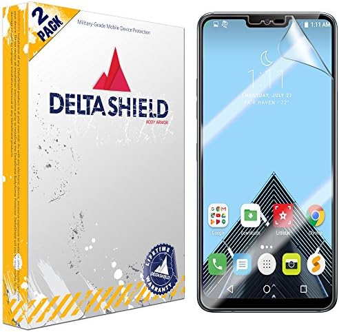 DeltaShield Screen Protector for LG G7 ThinQ (LG G7+ ThinQ)(2-Pack) Anti-Bubble Military-Grade Clear TPU Film