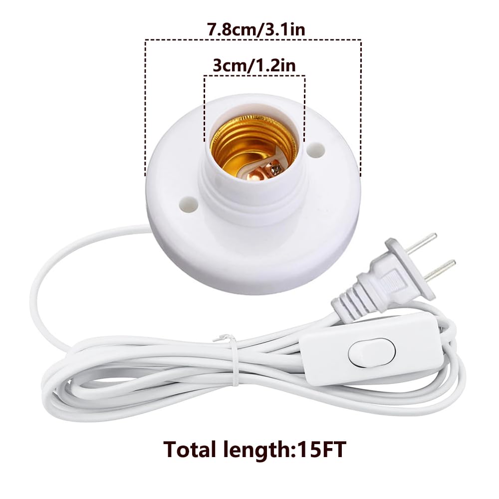 Light Socket with Cord - 15ft Extension -2
