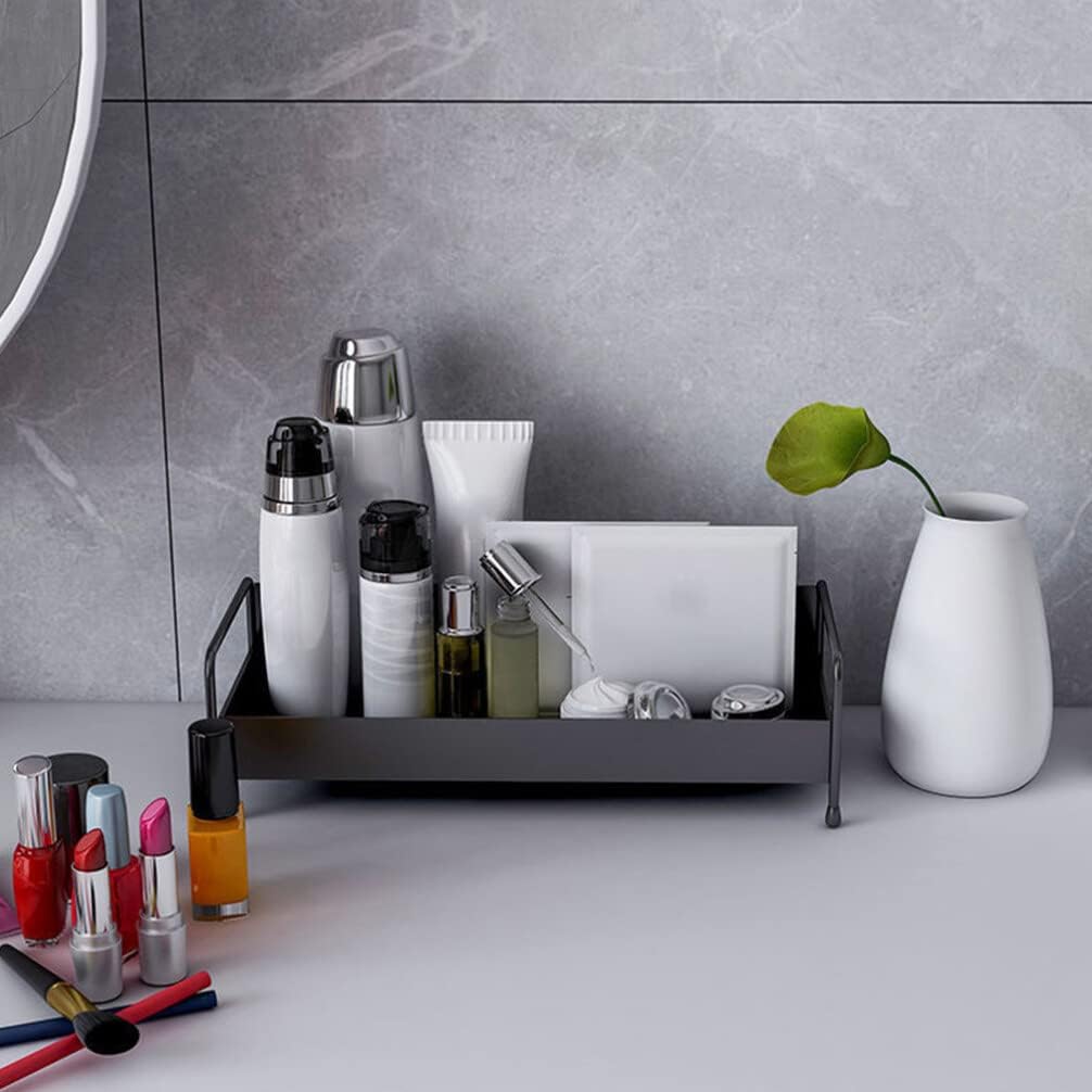 Pantry Mount Storage Rack Display Bethroom Basket Shelf Vanity Shower for Metal Holder Kitchen Towel Toiletry Dresser Toiletries Punch Trays Wall White Decors image 2