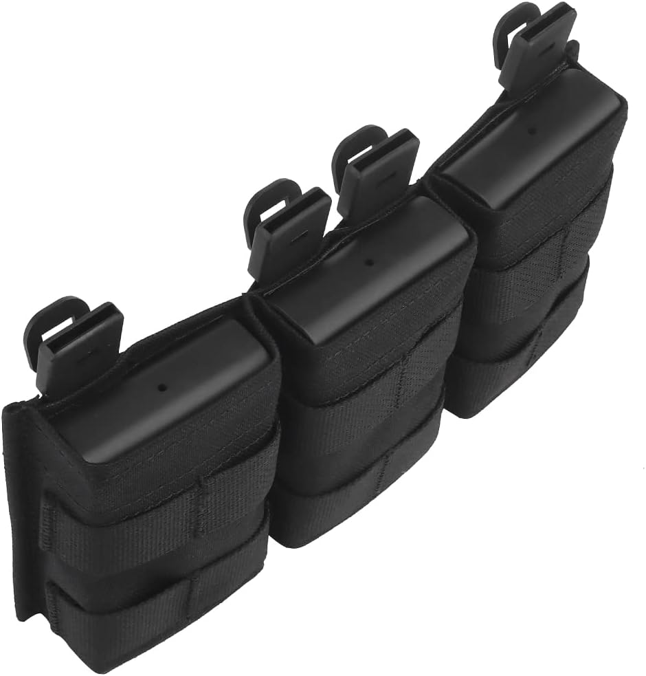 Triple Molle Mag Pouch 5.56 Tactical Open Top M4 M16 Magazine Holder Carrier with Quick Release Magazine Pouch Insert - Image 6