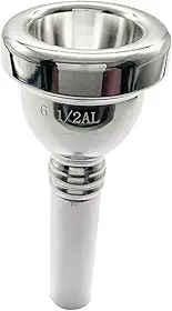 Missmore Bocal de trombone prateado de 6 1/2AL - Bocal de instrumento de latão de grau profissional para trombone tenor, som premium e durabilidade